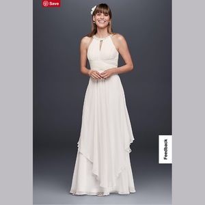 ❤️ David’s Bridal Chiffon Keyhole Dress